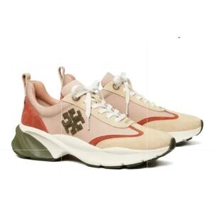 Tory Burch Sneakers Good Luck in Olive Green Mauve Pink